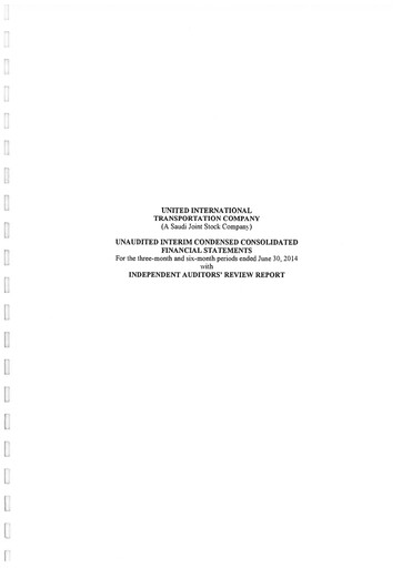 Thumbnail Budget Saudi (United International Transportation Company) Financial Statement 2014-h1