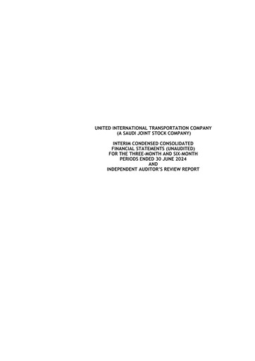 Thumbnail Budget Saudi (United International Transportation Company) Financial Statement 2024-h1