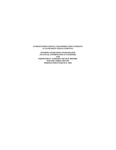 Thumbnail Budget Saudi (United International Transportation Company) Quarterly Report 2026-q1