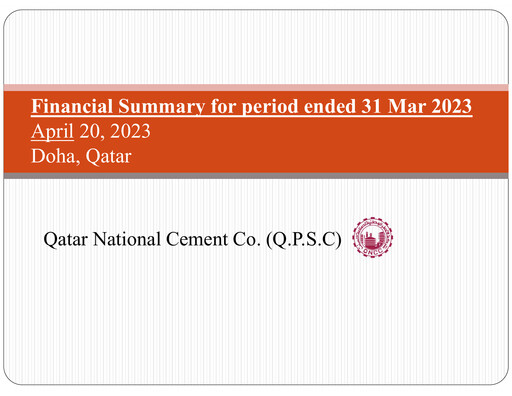 Thumbnail Qatar National Cement Company Quarterly Report 2023-q1