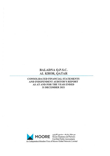 Thumbnail Baladna Financial Statement 2021