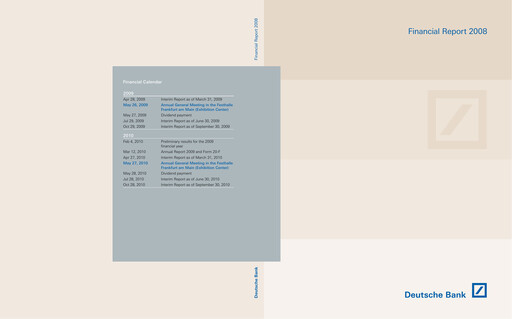 Miniature Deutsche Bank Rapport financier 2008