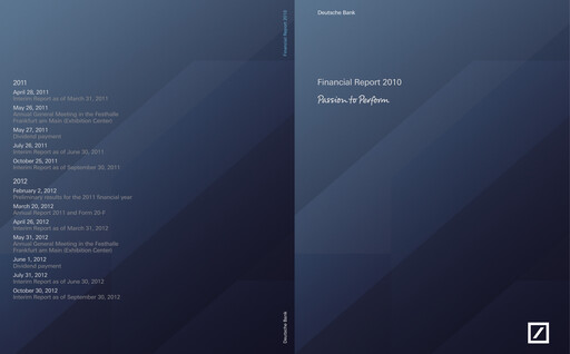Miniature Deutsche Bank Rapport financier 2010