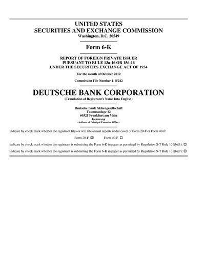 Thumbnail Deutsche Bank Quarterly Report 2012-q3