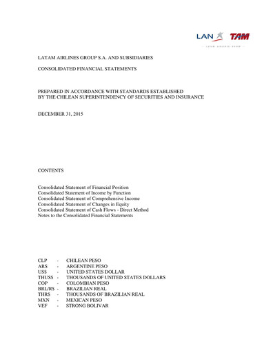 Thumbnail LATAM Airlines  Financial Statement 2015
