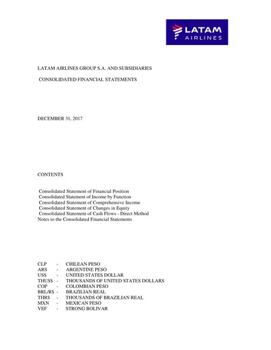 Thumbnail LATAM Airlines  Financial Statement 2017