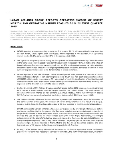 Thumbnail LATAM Airlines  Quarterly Report 2015-q1