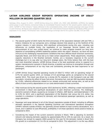 Thumbnail LATAM Airlines  Quarterly Report 2015-q2