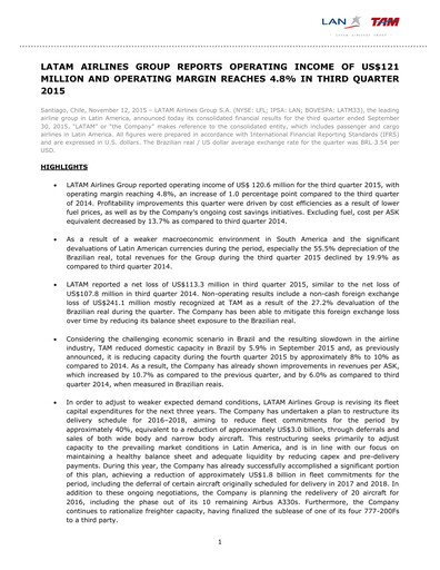 Thumbnail LATAM Airlines  Quarterly Report 2015-q3