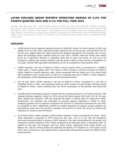 Thumbnail LATAM Airlines  Quarterly Report 2015-q4