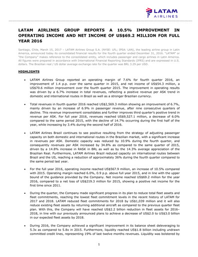 Thumbnail LATAM Airlines  Quarterly Report 2016-q4