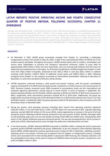 Thumbnail LATAM Airlines  Quarterly Report 2022-q3
