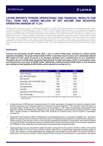Thumbnail LATAM Airlines  Quarterly Report 2023-q4