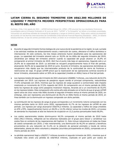 Thumbnail LATAM Airlines  Quarterly Report 2021-q2