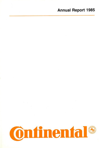 Thumbnail Continental Annual Report 1985