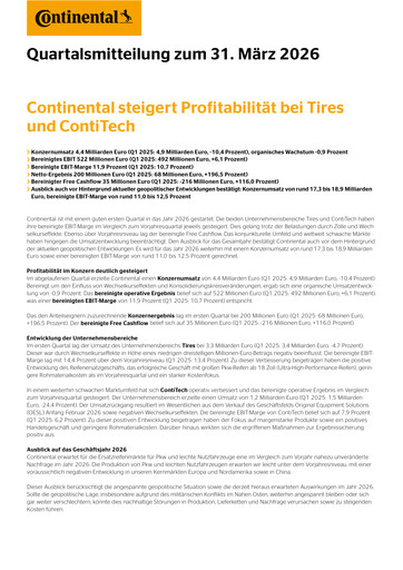 Miniature Continental Rapport trimestriel 2026-q1