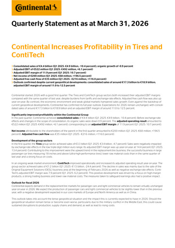Miniature Continental Rapport trimestriel 2026-q1