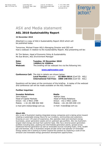 Thumbnail AGL Energy
 Sustainability Report 2010