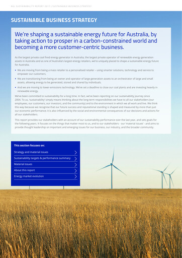 Vorschaubild AGL Energy
 Nachhaltigkeitsbericht 2017