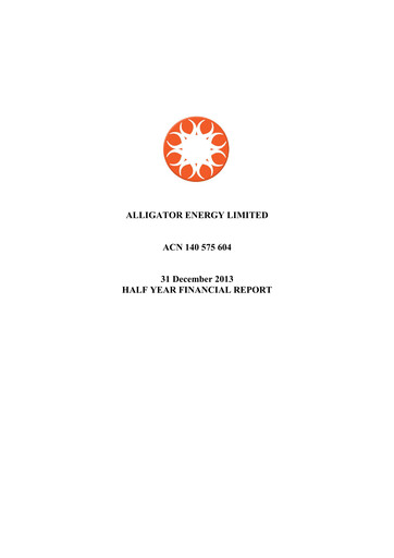 Thumbnail Alligator Energy Financial Report 2014-h1