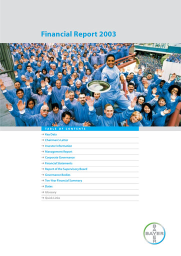 Thumbnail Bayer Annual Report 2003
