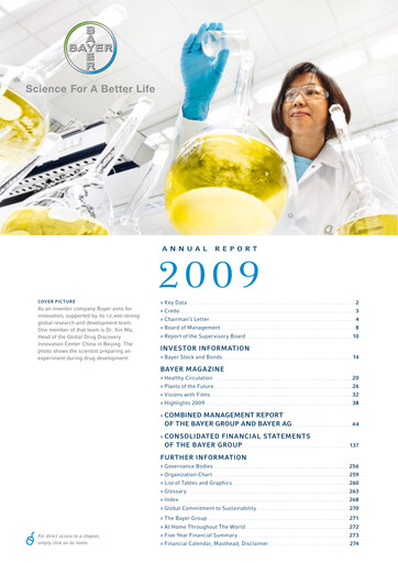 Thumbnail Bayer Annual Report 2009