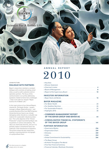 Thumbnail Bayer Annual Report 2010