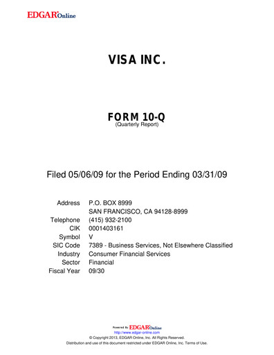 Thumbnail Visa Quarterly Report 2009-q2