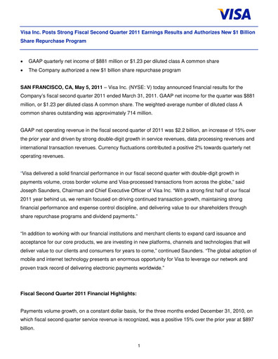 Thumbnail Visa Quarterly Report 2011-q2