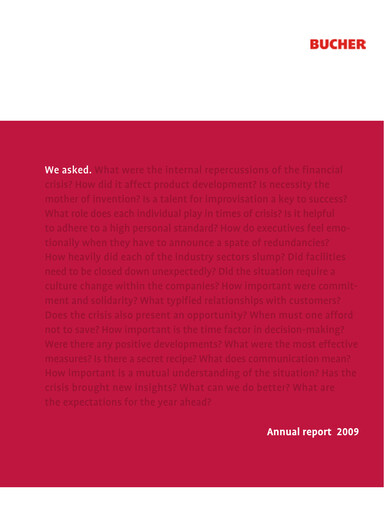 Thumbnail Bucher Industries Annual Report 2009