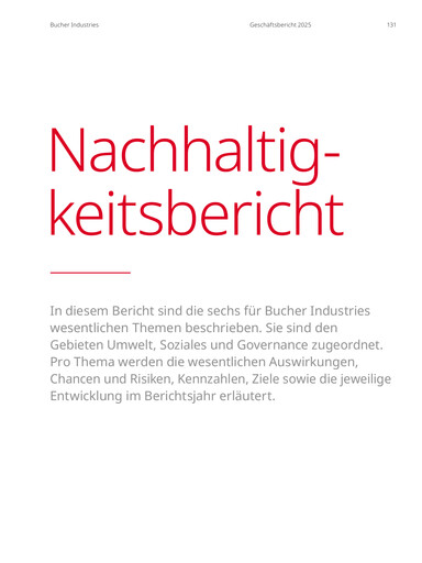 Thumbnail Bucher Industries ESG Report 2025