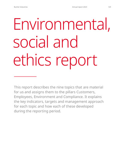 Thumbnail Bucher Industries ESG Report 2023