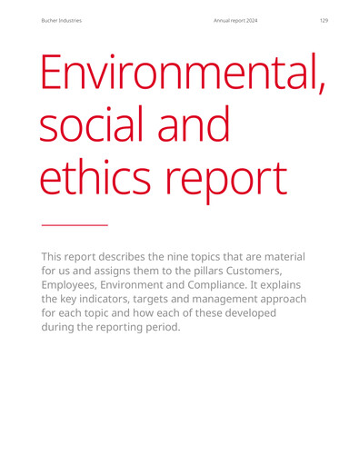 Thumbnail Bucher Industries ESG Report 2024