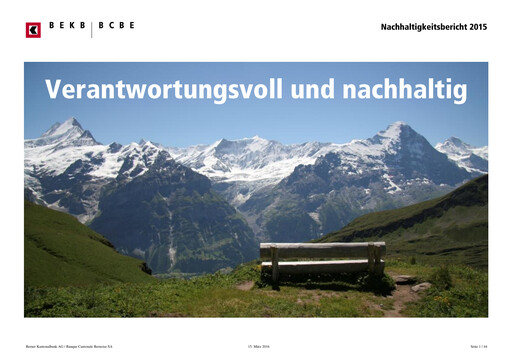 Thumbnail Berner Kantonalbank Sustainability Report 2015