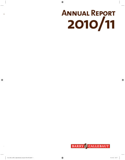 Thumbnail Barry Callebaut
 Annual Report 2010-2011