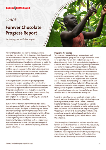 Thumbnail Barry Callebaut
 ESG Report 2017-2018