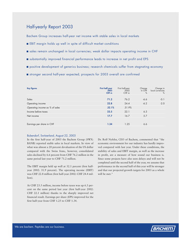 Vorschaubild Bachem Halbjahresbericht 2003-h1