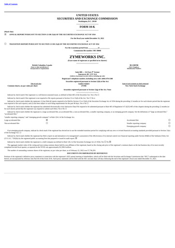 Thumbnail Zymeworks Annual Report 2021