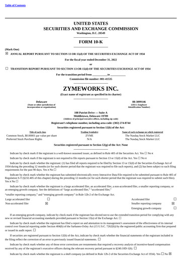 Thumbnail Zymeworks Annual Report 2022