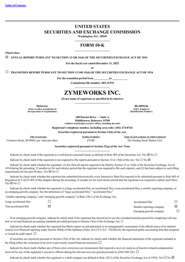 Thumbnail Zymeworks Annual Report 2025