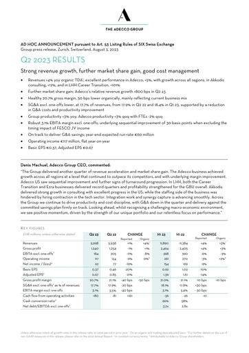 Thumbnail Adecco Group Quarterly Report 2023-q2