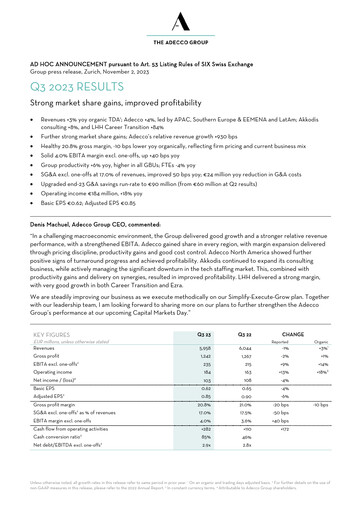 Thumbnail Adecco Group Quarterly Report 2023-q3