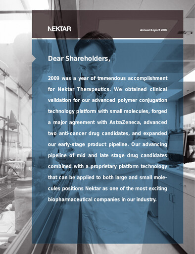 Thumbnail Nektar Therapeutics
 Annual Report 2009