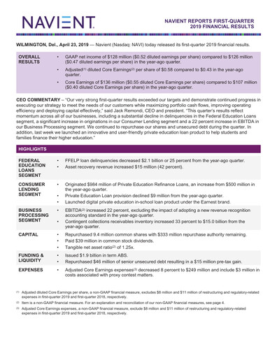 Thumbnail Navient Quarterly Report 2019-q1