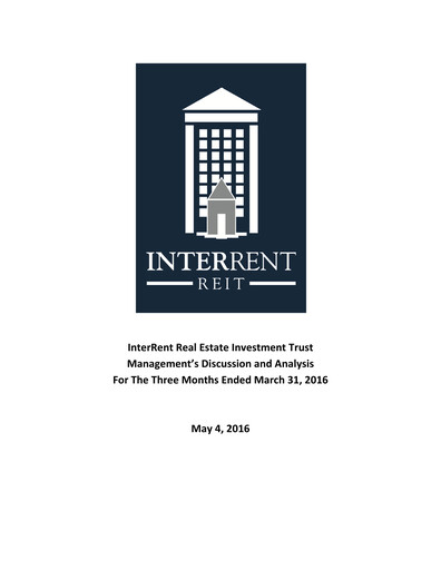 Thumbnail InterRent Real Estate Investment Trust Quarterly Report 2016-q1