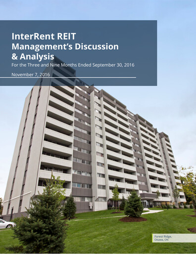 Thumbnail InterRent Real Estate Investment Trust Quarterly Report 2016-q3