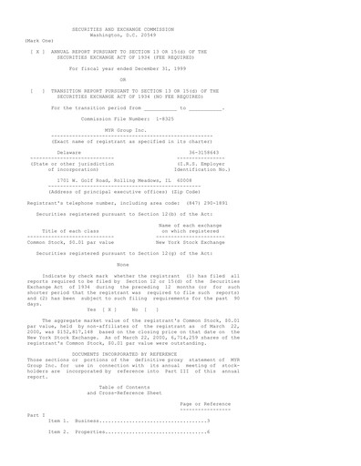 Thumbnail MYR Group Annual Report 1999