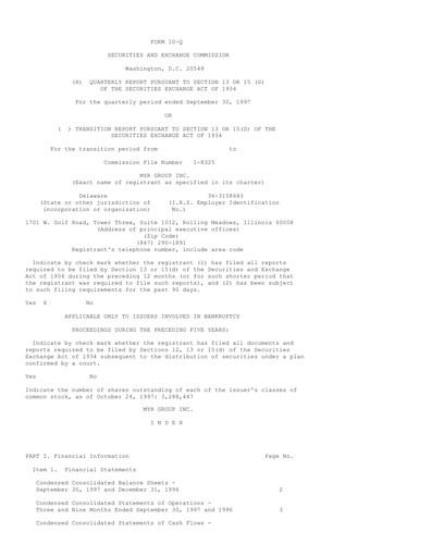Thumbnail MYR Group Quarterly Report 1997-q3