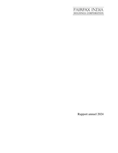 Thumbnail Fairfax India Holdings Annual Report 2024