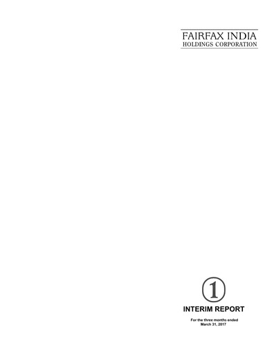 Thumbnail Fairfax India Holdings Quarterly Report 2017-q1